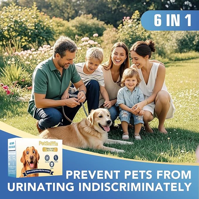 Adanced Dog Calming Diffuser, Calming Pheromones Diffuser Kit Appeasing Pheromone Diffuser to Calm (2Plug in+4Refill+Interactive GiftCard) for Anxiety Relief Reduce Aggression Fighting Barking Stress