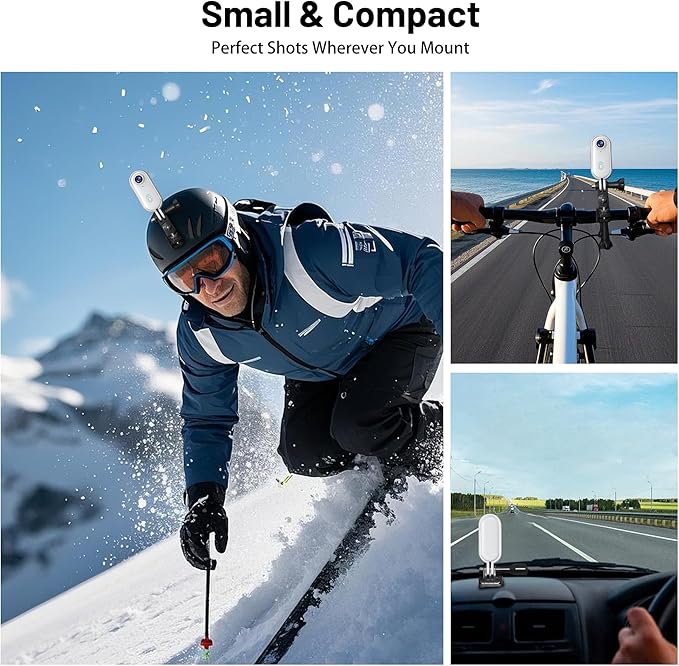 4K Mini WiFi Action POV Camera 128GB Thumb Portable Body Cam Wearable Video Recorder with IPX7 Waterproof Camcorder, Helmet Mount, Magnetic,Pocket Sport DV for Bike Cycling, Pet, Vlogging(White)