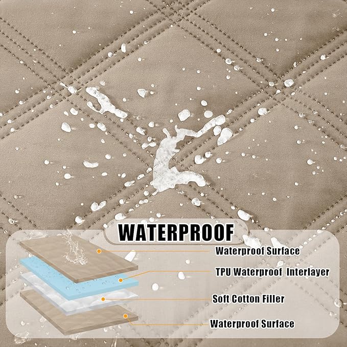 Smiry Waterproof Dog Bed Cover Blanket 40x70, Soft Reversible Pet Blanket, Washable Leakproof Cats Dogs Couch Cover for Sofa, Couch, Furniture, Lattice, Taupe/Taupe