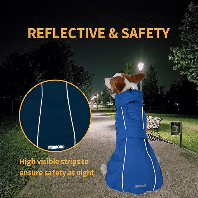 Adjustable Waterproof Dog Raincoat for Dogs,Lightweight Pet Rain Jacket Puppy Clothes with Reflective Strip for Small Medium Large Dogs(3X-Large,Gold Cheery Blossoms Pink)