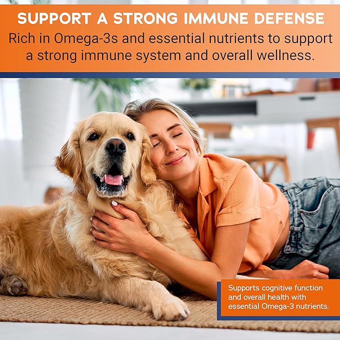 Stratford Pharmaceuticals EZ Chew Omega 3 Fatty Acid Soft Chew Max Strength - Dog Omega 3 Supplement - Soft Chew Treats with Fish Oil for Dogs - Large and Giant Dogs - 150 Soft Chews