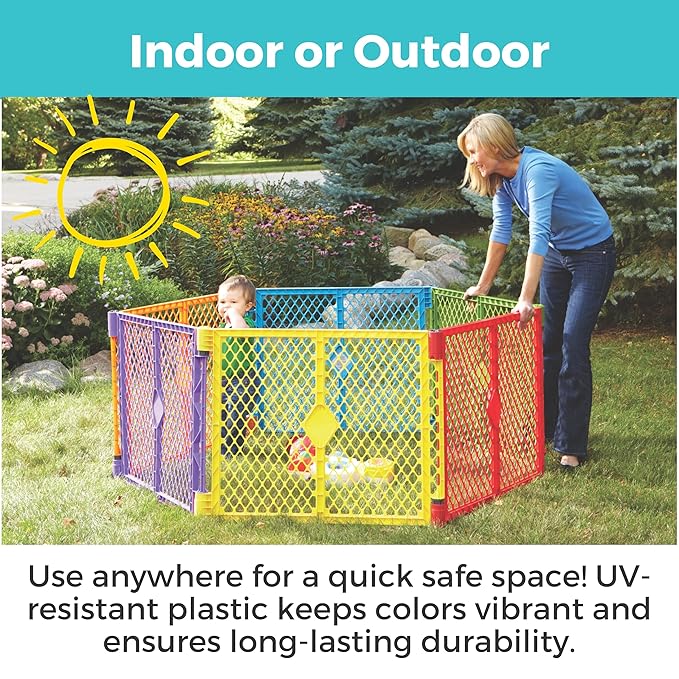 Toddleroo by North States - Superyard 2-Panel Extension: 65.5 Inch Play Yard Extension - Works with Superyard Playpens - Colorplay