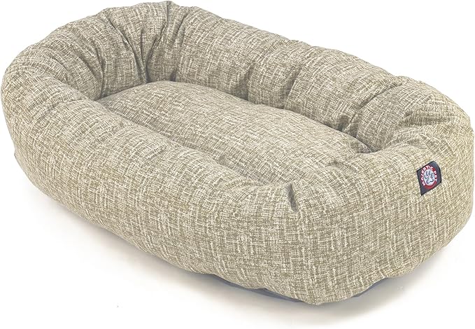 Majestic Pet 52 Inch Bagel Calming Dog Bed Washable – Cozy Soft Round Dog Bed with Spine Support for Dogs to Rest Their Head - Fluffy Donut Puppy Mat 52x35x11 (Inch) X-Large – Tan