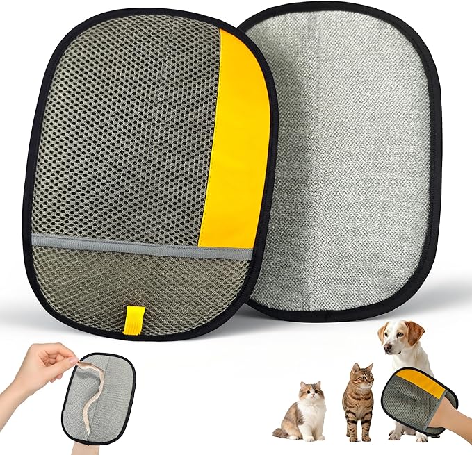 Thickened Ectrostatic Pet Hair Removal Glove, Magic Brush Pet Hair Remover Tool for Cat & Dog, Upgraded Reusable Pet Hair Gloves for Couch, Clothing, Carpet & Car Seat, Cat Grooming Gloves