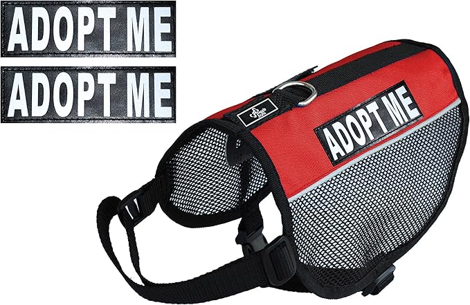 Adopt ME Service Dog mesh Vest Cool Comfort Nylon for Dogs Small Medium Large Purchase Comes with 2 Reflective Adopt ME pathces. Please Measure Your Dog Before Ordering