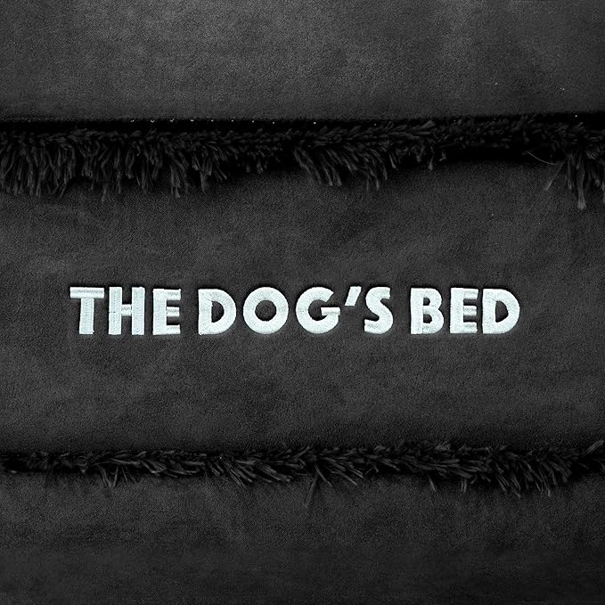 The Dog’s Bed Orthopedic Headrest Dog Bed XL Black Plush, Memory Foam, Pain Relief for Arthritis, Hip & Elbow Dysplasia, Post Surgery, Lameness, Waterproof Washable Cover