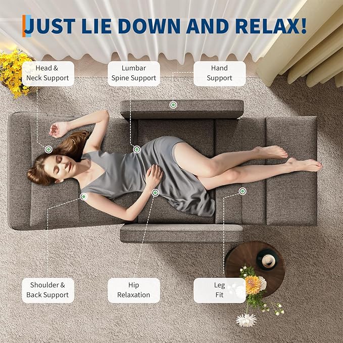 GarveeHome Electric Recliner Chair Living Room Power Recliner Adjustable Backrest & Footrest with Side Pockets & Charging Ports & Lumbar Support(Brown)