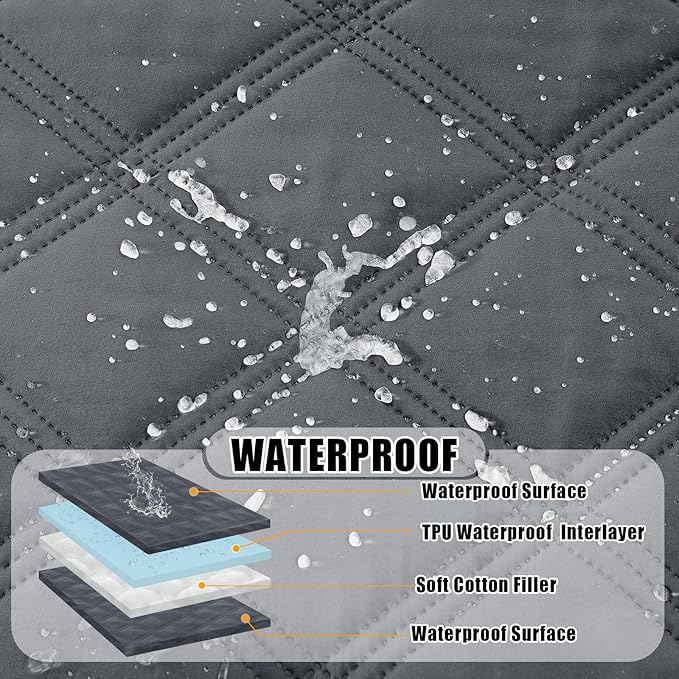 Smiry Waterproof Dog Bed Cover Blanket 40x90, Soft Reversible Pet Blanket, Washable Leakproof Cats Dogs Couch Cover for Sofa, Couch, Furniture, Lattice, Dark Grey/Dark Grey