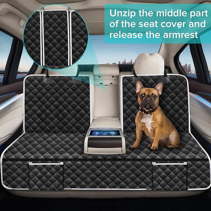 Dog Car Seat Cover Compatible with Ford Bronco Escape Edge Ecosport Fusion 4 Door Back Seat Accessories, Waterproof Pet Bench Backseat Covers with Non-Slip Backing - 2026 New