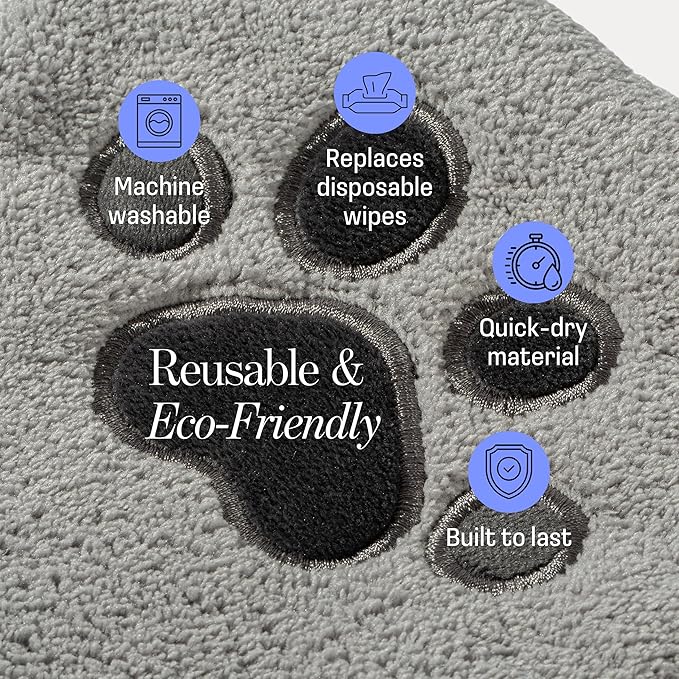 Cat Rinse-Free Shampoo & Conditioner with Bath Mitt – Sensitive Skin, Stress & Itch Relief Leave-In Cleanse Serum – 98.65% Naturally Derived, Gentle Cleanse, Hydrate & Deodorize – 8 x 10ml