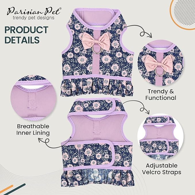 Parisian Pet Midnight Blossoms Harness Dress