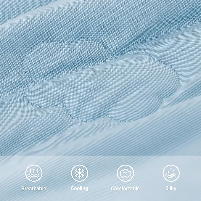 Lesure Premium Cooling Blankets for Extra Large Dogs - Washable Dog Cooling Throw Blanket with Q-MAX>0.4，Durable Self Cooling Pet Mat for Cat, Soft Cooling Summer Blanket for Hot Weather, Blue, 50x60"