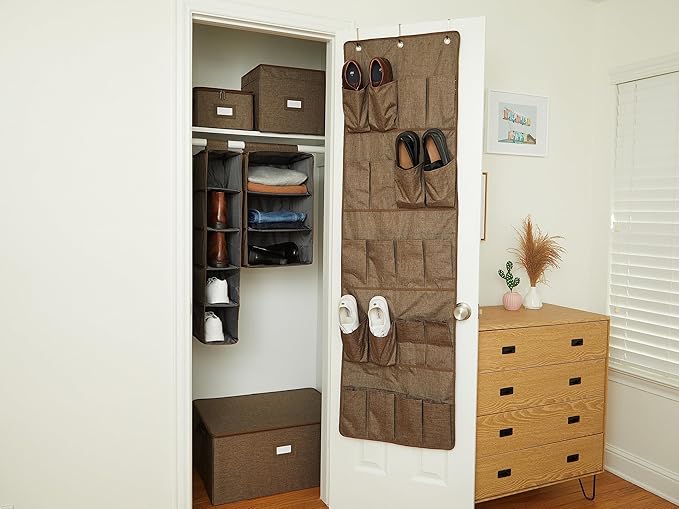 Covermates Keepsakes Hanging Closet Organizer - Heavy Duty Material, Sturdy Interior Shelves - Closet Storage, Brown Heather