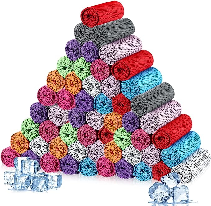 Maitys 300 Pcs Cooling Towel for Hot Weather, 32 x 12 Inch Microfiber Ice Sweat Towel for Neck and Face Breathable Sport Rags for Athletes Gym Yoga Workout