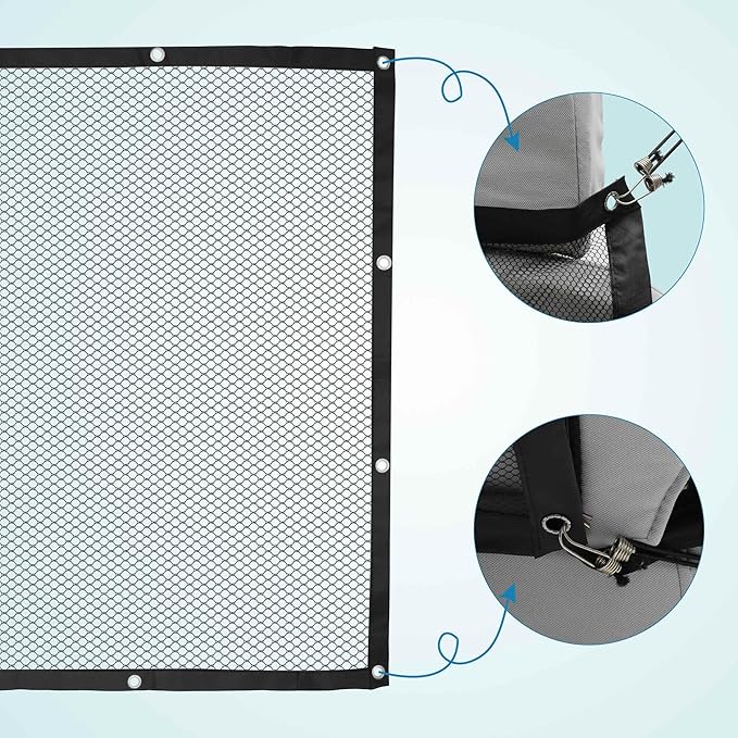 Dog Car Net Barrier, Expandable Pet Divider for Backseat, Dog Barrier for SUV Car Truck, Mesh Net with Adjusting Rope & Hook, Black