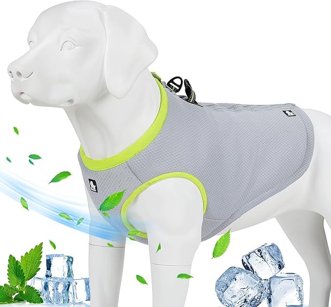 Truelove Dog Cooling Vest Harness Cooler Jacket with Adjustable Zipper for Outdoor Hunting Training and Camping