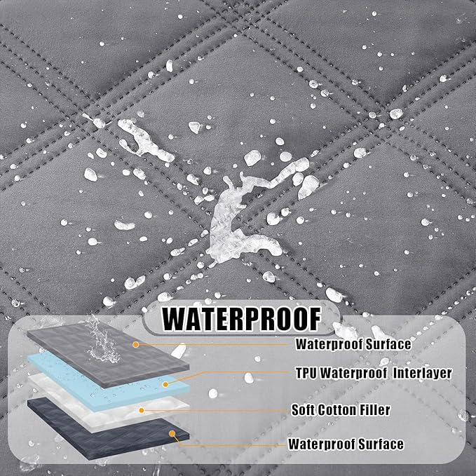 Smiry Waterproof Dog Bed Cover Blanket 40x80, Soft Reversible Pet Blanket, Washable Leakproof Cats Dogs Couch Cover for Sofa, Couch, Furniture, Lattice, Grey/Dark Grey