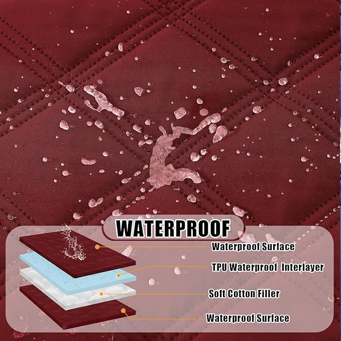 Smiry Waterproof Dog Bed Cover Blanket 30x70, Soft Reversible Pet Blanket, Washable Leakproof Cats Dogs Couch Cover for Sofa, Couch, Furniture, Lattice, Wine Red/Wine Red