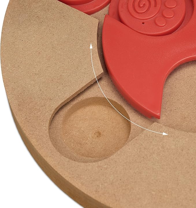 Relaxdays Intelligence Toy for Dogs, Hide Treats, Interactive Dog Toy, Intelligence, MDF, Natural/Red