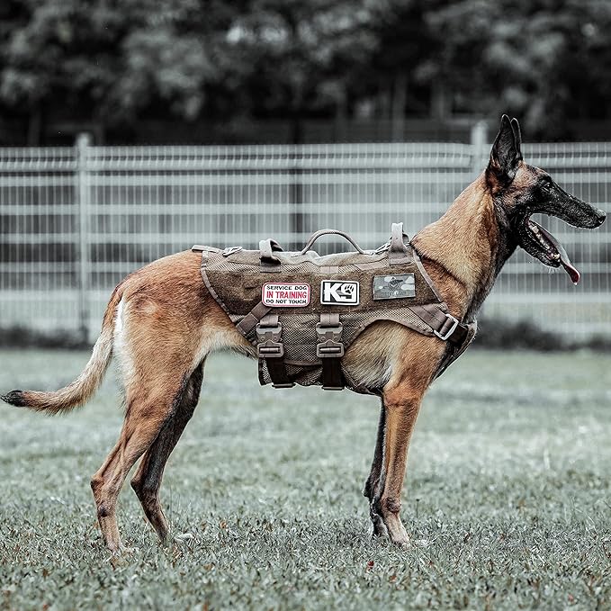 PETAC GEAR Tactical Dog Harness No Pull for Large Working Dogs Military Dogs Vest Police Service Training Dogs Molle Harnesses with Handle … …
