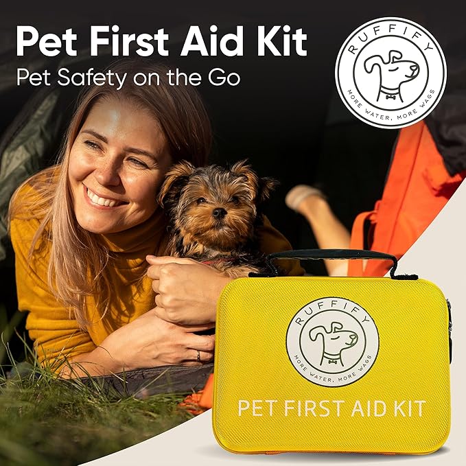 Dog First Aid Kit – Vet Approved, Essential Items Pet Emergency Kit Accessories for Car, Travel, Hunting, Hiking & Camping Gear with Mini Pouch for Home, Office & Outdoor Adventures