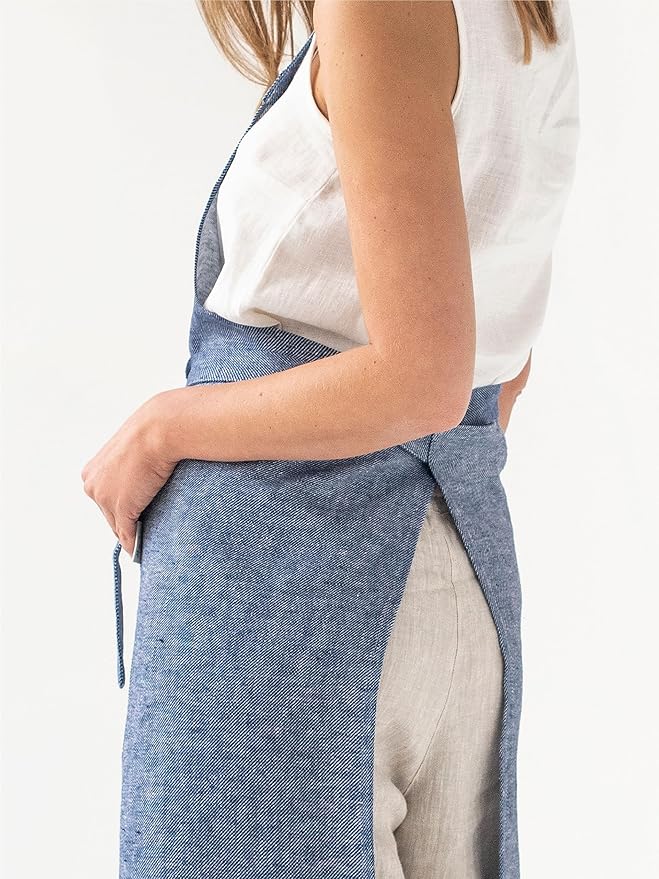 MagicLinen 100% Linen Apron - Cooking, Gardening, Grilling, Painting Apron with Pockets - Perfect for Women and Men