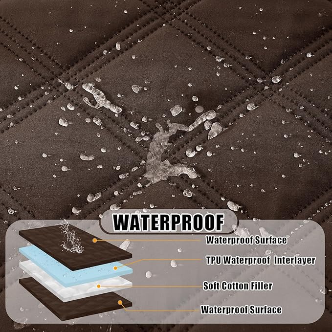 Smiry Waterproof Dog Bed Cover Blanket 30x53, Soft Reversible Pet Blanket, Washable Leakproof Cats Dogs Couch Cover for Sofa, Couch, Furniture, Lattice, Chocolate/Chocolate