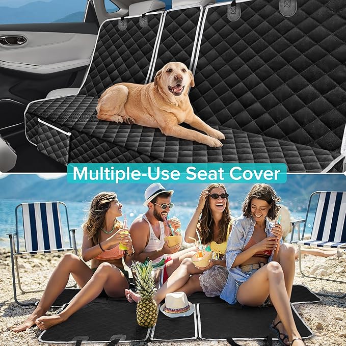 Dog Car Seat Cover Compatible with Ford Bronco Escape Edge Ecosport Fusion 4 Door Back Seat Accessories, Waterproof Pet Bench Backseat Covers with Non-Slip Backing - 2026 New