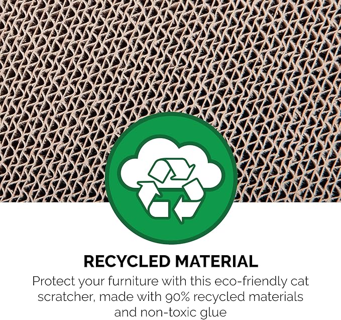 Furhaven 2-Pack Scratching Boards w/ Catnip & Wall-Mounting Hooks for Indoor Cats, Reversible - Wall-Mounted Corrugated Cat Scratchers - Seaglass, Standard/2-Pack