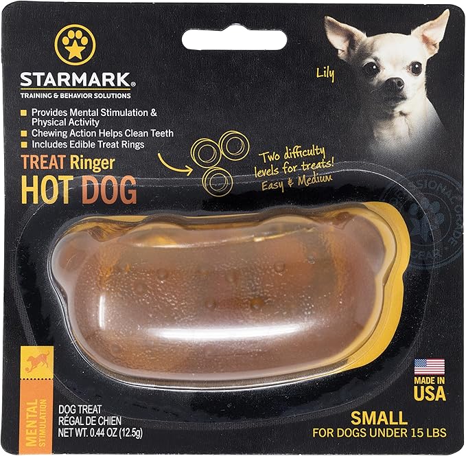 Starmark Treat Ringer Hot Dog Toy for Small Dogs
