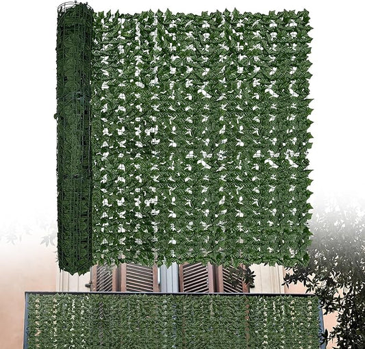 Artificial Ivy Privacy Fence Screen: 96 "x 72" (48 Sqft) Anti-Ultraviolet Artificial Hedge Grass Wall, Used for Indoor and Outdoor Green Background, Garden Greening Decoration