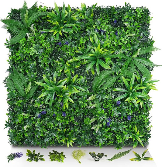 Artificial Grass Wall Panels, 20"x20" 8pcs Hedge Grass Backdrop, UV-Anti Fake Greenery Plant Boxwood Panels, Green Wall Decor for Outdoor Indoor Patio Garden Backyard
