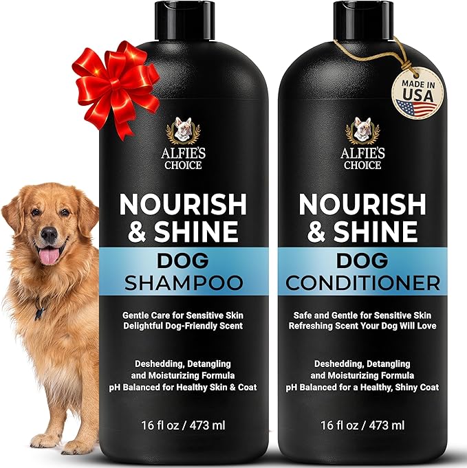 ALFIE'S CHOICE Dog Shampoo & Conditioner Set | 16 fl oz Each | Lavender & Rosemary with Biotin for Itchy Skin, Allergies & Odor | Moisturizing & Detangling for All Breeds