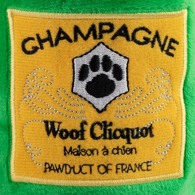 Haute Diggity Dog Woof Clicquot Classic, Plush Designer Dog Toys with Interactive Squeaker, Stimulating Pet Enrichment, Machine-Washable & Safe Materials for All Breeds, One Size