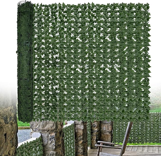 Artificial Ivy Privacy Fence Screen: 120 "x 80" (67 Sqft) Anti-Ultraviolet Artificial Hedge Grass Wall, Used for Indoor and Outdoor Green Background, Garden Greening Decoration