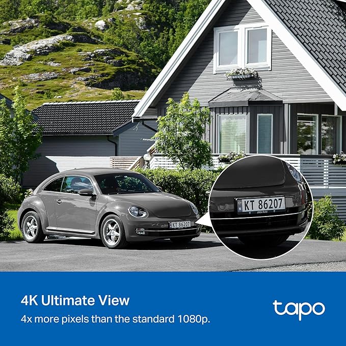 Tapo 4K Outdoor Pan/Tilt Wireless Security Camera - Battery with Solar Charging, 360° Motion Track, 24/7 Capture, Person/Vehicle Detection, Subscription-Free Local Storage or Optional Cloud, C660 KIT