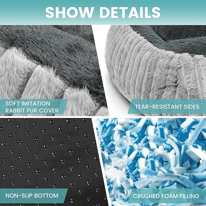 Dog Beds for Extra Large Dogs 43x35 Inch, Comfort-Sided Orthopedic XXL Dog Bed Couch with Breathable Shredded Memory Foam, Faux Rabbit Fur Pet Bed, Non-Detachable, Non-Slip, Machine Washable