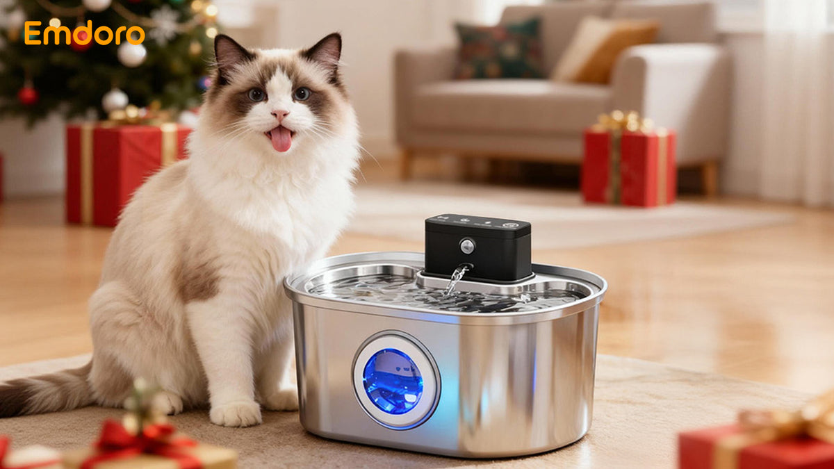 Cordless 3.2L/108oz Stainless Steel Cat Water Fountain Pet Fountain - Image 8