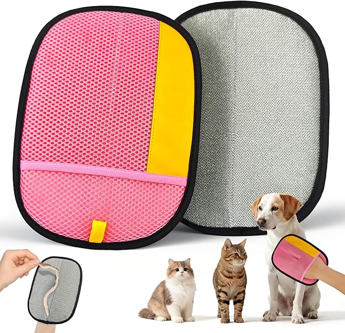 Thickened Ectrostatic Pet Hair Removal Glove, Magic Brush Pet Hair Remover Tool for Cat & Dog, Upgraded Reusable Pet Hair Gloves for Couch, Clothing, Carpet & Car Seat, Cat Grooming Gloves