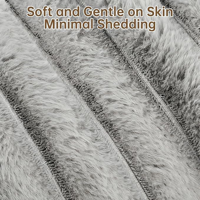 Donut Dog and Cat Bed, Luxurious Comfortable Faux Rabbit Fur Pet Beds, Soft Anti-Anxiety Calming Puppy Kitten Bed with Anti-Slip Bottom for Small Medium Dogs & Cats(23", Grey)