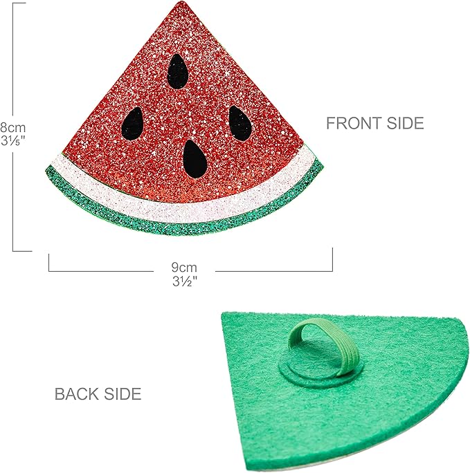 Blueberry Pet Summer Sparkle Dog Collar, Adjustable Small Size, Neck 12"-16", Zesty Fruit Watermelon Blue, Pet Collar with Detachable Accessory