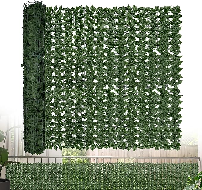 Artificial Ivy Privacy Fence Screen: 200 "x 60" (84 Sqft) Anti-Ultraviolet Artificial Hedge Grass Wall, Used for Indoor and Outdoor Green Background, Garden Greening Decoration