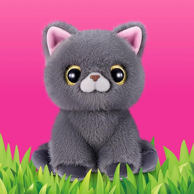 Pets Alive Smitten Kittens Series 2 (British Shorthair) by ZURU – Interactive Plush Cat Toy with 10 Sounds, Surprise Unboxing, Soft Collectible Pet for Ages 3+