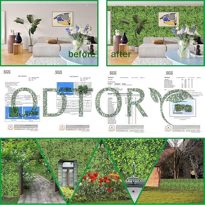 Artificial Plant Wall Roll: 6FT X12FT (72 sqft) UV-Anti Ivy Privacy Fence Screen Faux Greenery Panels Backdrop Boxwood Ivy Vine Leaf Hedge Fence for Indoor Outdoor Green Decor