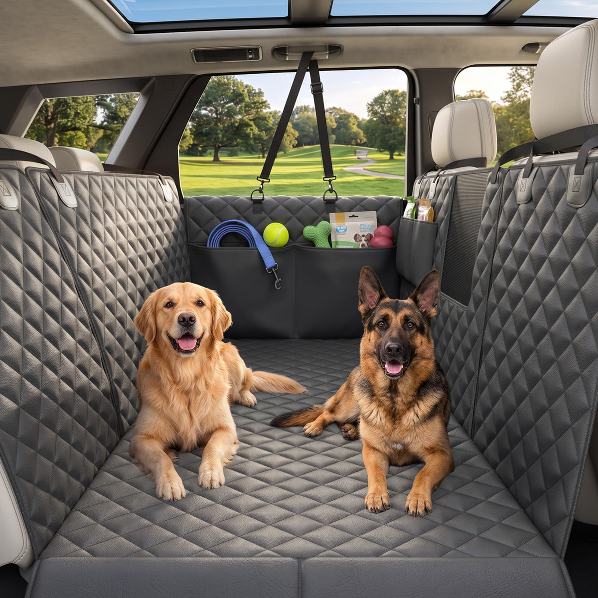 Dog Seat Cover for Back Seat Hard Bottom Dog Car Seat - Image 1
