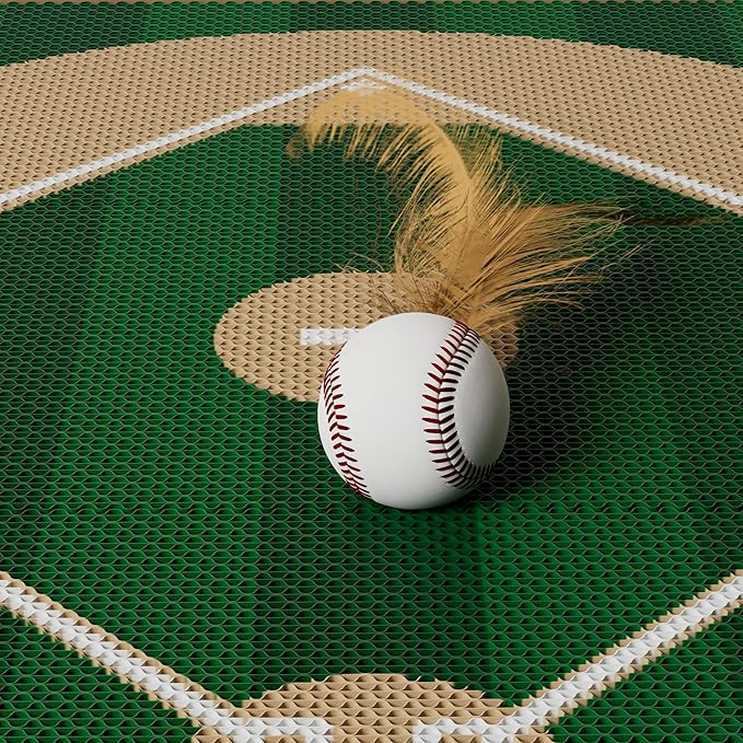 Cat Scratching Board - Baseball Sports Field Design with Elastic Ball, Hide-and-Seek Holes, and Interactive Play Box for Indoor Cats