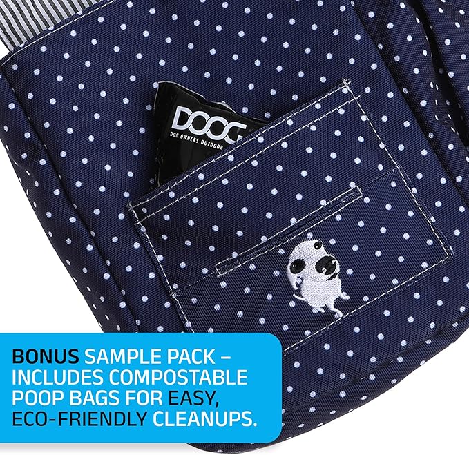 DOOG Walkie Bag - Adjustable Dog Treat Pouch Shoulder Bag with Poo Bag & Water Bottle Compartments - Comfort Fit for Everyday Use