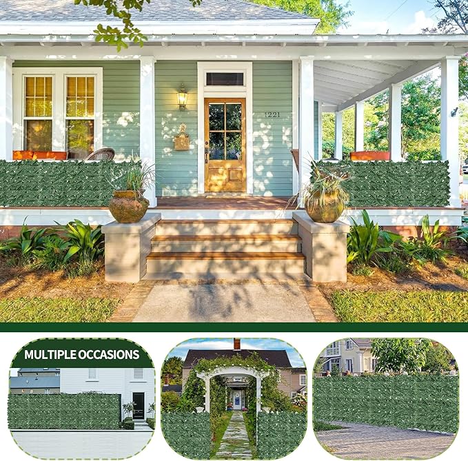 Artificial Ivy Privacy Fence Screen,39.4" X 99" UV-Anti Fake Leaves Plant Vine,Privacy Hedges Wall for Indoor Outdoor Garden Backyard Decor