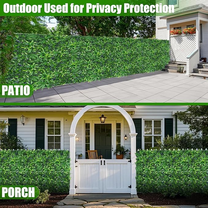 Artificial Grass Wall Panels, 20"x20" 8pcs Hedge Grass Backdrop, UV-Anti Fake Greenery Plant Boxwood Panels, Green Wall Decor for Outdoor Indoor Patio Garden Backyard