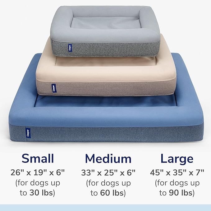 Casper Dog Bed, Plush Memory Foam, Medium, Sand